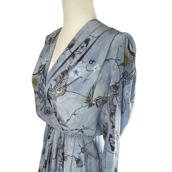 Zadig & Voltaire Holly Rogers Silk CDC Floral Skull Bird Print Mini Dress‎ XS